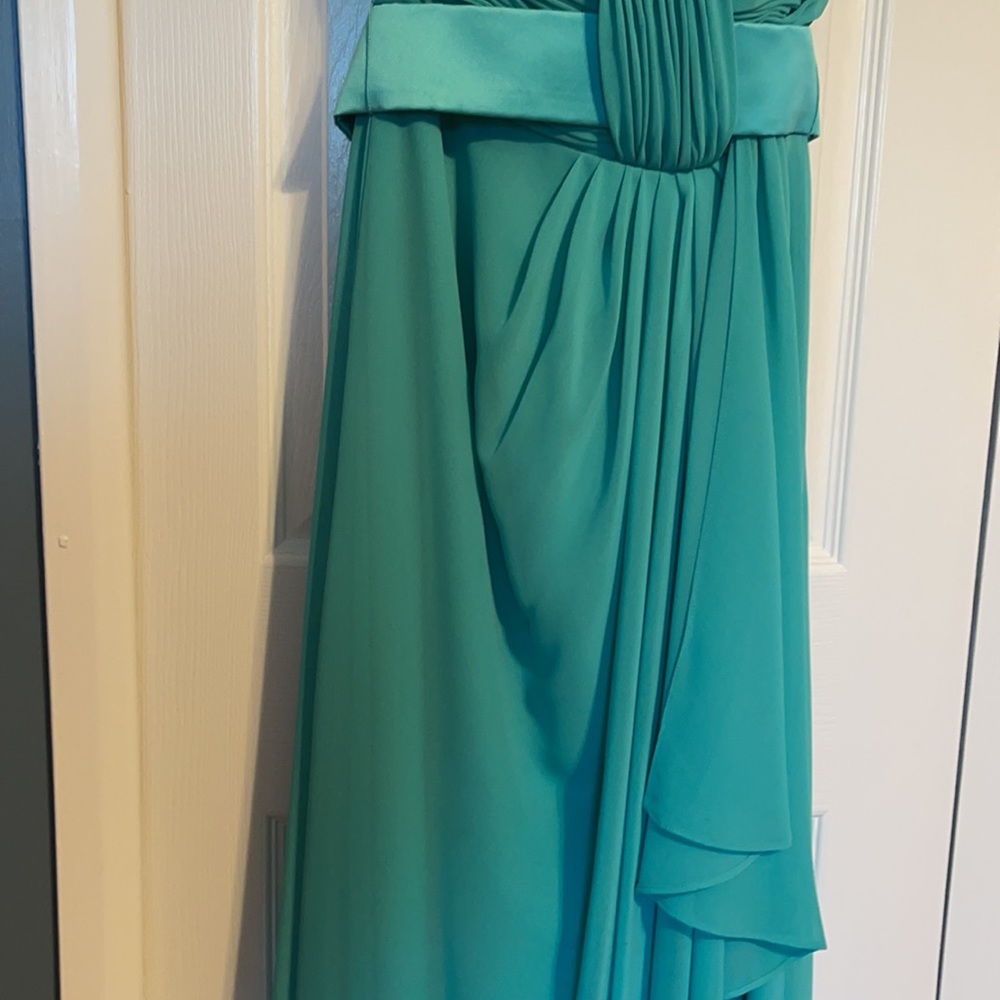 Pretty Maids strapless flowy maxi dress in mermaid green size 4 - Picture 4 of 7